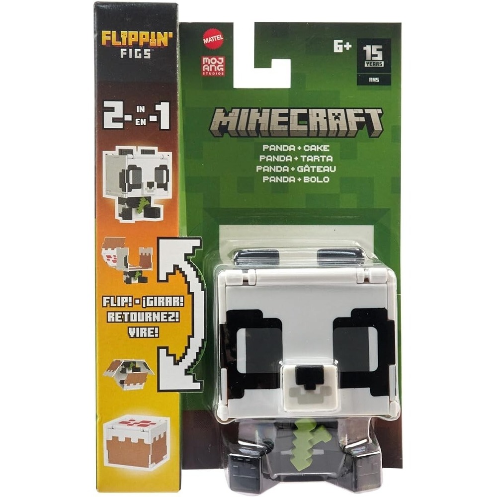 Mattel Minecraft Flippin Figs Panda to Cake 2-in-1 Transforming Figure 3.75 Inch